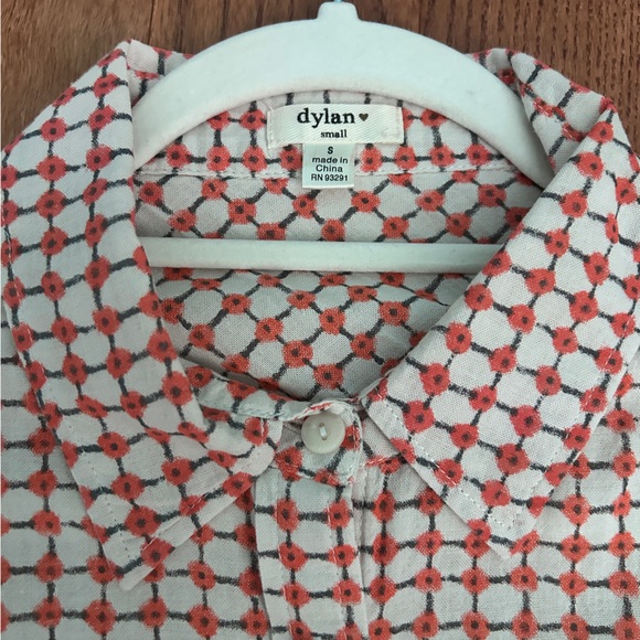 Dylan orange patterned button down - Picture 2 of 4